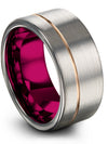 Matching Promise Band for Couples Grey Tungsten Carbide Woman Wedding Rings - Charming Jewelers