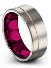 Plain Wedding Rings Ladies Rare Tungsten Band Grey 18K Rose Gold Bands Rings - Charming Jewelers