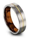 Grey Wedding Band 6mm Tungsten Carbide Wedding Rings Lady