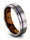 Amazing Wedding Band for Guys Tungsten Wedding Bands Grey Purple Bands Sets - Charming Jewelers