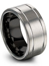 10mm Grey Wedding Rings for Man One of a Kind Wedding Bands Promise Rings - Charming Jewelers