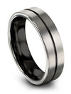 Couples Wedding Ring Tungsten Grey Guy Band Engagement Band for Couples - Charming Jewelers