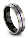 Promise Ring Grey Ladies Tungsten Ring for Mens Grey Purple Grey over Purple - Charming Jewelers