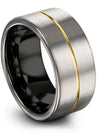 Modern Wedding Ring Tungsten Grey Band for Man Set of Band Grey Band 10mm - Charming Jewelers