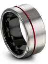 Tungsten Carbide Promise Band Bands Grey Black Tungsten Band Unique Grey Band - Charming Jewelers