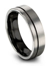 Mens Grey Wedding Bands Set Tungsten Wedding Ring Matching Engagement Ladies - Charming Jewelers