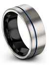Nice Anniversary Ring Tungsten Carbide Ring for Lady Grey 8mm Band for His - Charming Jewelers