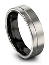 Female Anniversary Ring Grey and Grey Tungsten Bands for Ladies Brushed Cute - Charming Jewelers