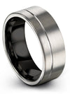 Male Jewelry Grey Tungsten Band for Guys 8mm Bands Engagement Female for Female - Charming Jewelers