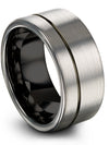 Guys Grey Engagement Mens Rings and Wedding Band Tungsten Carbide Fiance - Charming Jewelers