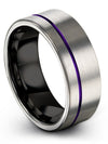 Guys Grey Wedding Bands 8mm Tungsten Wedding Ring Woman&#39;s Grey Jewlery Bands - Charming Jewelers