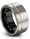 Tungsten Carbide Promise Band Bands Grey 18K Rose Gold