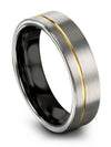 Guys Metal Wedding Ring Lady Wedding Rings Tungsten 6mm Grey Small Ring Male - Charming Jewelers