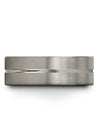 Pure Grey Wedding Rings 8mm Grey Line Band Tungsten Custom Guys Grey Bands - Charming Jewelers