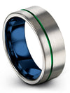 Grey and Green Womans Wedding Band Tungsten Band Grey for Men&#39;s Personalized - Charming Jewelers
