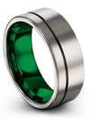 Pure Grey Bands for Men&#39;s Wedding Band Engraved Tungsten Carbide Ring Grey - Charming Jewelers
