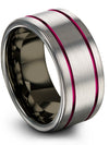 His and His Tungsten Promise Rings Tungsten Engagement Band Groove Band Woman - Charming Jewelers