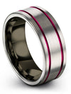 Matching Grey Wedding Rings 8mm Grey Tungsten Rings Matching Couples Promise - Charming Jewelers