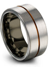 Wedding Bands for Lady Grey Set Tungsten Matching Rings for Couples Grey Plated - Charming Jewelers