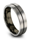 6mm Grey Men&#39;s Tungsten Wedding Band Polished Big Flat Ring Grey Men&#39;s 20th - - Charming Jewelers
