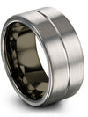 Wedding Ring Engagement Male Rings Tungsten Bands Natural Finish Engraved - Charming Jewelers