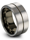Couple Wedding Ring for Her and His Matching Tungsten Rings for Couples Grey - Charming Jewelers