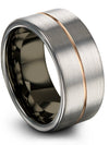 Grey Wide Female Wedding Rings Woman&#39;s Engravable Tungsten Ring Wife - Charming Jewelers