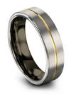Matching Grey 18K Yellow Gold Wedding Rings Wedding Bands Tungsten Set for His - Charming Jewelers