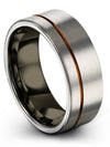 Brushed Male Wedding Band Plain Tungsten Bands Set of Rings Grey Birthday Gifts - Charming Jewelers
