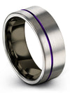 His and Husband Wedding Rings Tungsten Carbide Rings Grey Promise Mens Rings - Charming Jewelers
