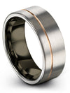 Wedding Rings for Womans Tungsten Band Woman Grey 8mm Bands His Birthday Gifts - Charming Jewelers
