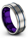 Male Plain Grey Wedding Bands Tungsten Bands Wedding Grey Ring for Couples Set - Charming Jewelers