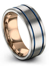 Weddings Band for His Engagement Guy Rings for Lady Tungsten Grey Friendship - Charming Jewelers