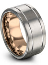 Wedding Bands Male Grey Tungsten Rings Woman&#39;s Promise Bands for Couples Set - Charming Jewelers
