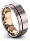 Simple Tungsten Wedding Ring Guys 8mm Gunmetal Line Rings Tungsten Engagement - Charming Jewelers