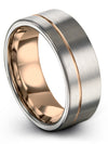 Guys Grey Wedding Bands Tungsten Carbide Flat Rings for Ladies Grey over Grey - Charming Jewelers
