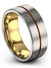 Grey Wedding Band Set Girlfriend and Boyfriend Tungsten Ring for Male Flat - Charming Jewelers
