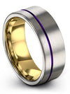 Unique Promise Band Sets Special Wedding Bands Grey Purple Jewelry for Man - Charming Jewelers