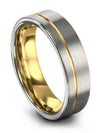 Male Wedding Bands Grey Plated Lady Tungsten Band 6mm Minimalist Grey Bands - Charming Jewelers
