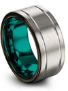 Man Jewelry Grey Tungsten Matching Wedding Bands for Couples Grey Midi Ring - Charming Jewelers