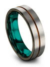 Guy Grey and Copper Tungsten Anniversary Band Tungsten Grey Ring for Female - Charming Jewelers