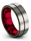 Woman Black Line Anniversary Ring Tungsten Wedding Band for Couples Promise - Charming Jewelers