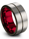 Wedding Bands for Couples Grey Tungsten Matching Wedding Ring for Couples Grey - Charming Jewelers