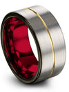 Grey Matching Ring Men Promise Rings Tungsten Carbide Ring