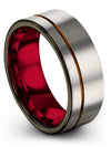 Man Simple Wedding Band Tungsten Band for Guys Wedding Rings Grey Metal Bands - Charming Jewelers