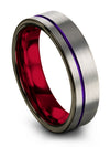 Brushed Grey Tungsten Female Wedding Rings Dainty Tungsten Ring Grey Mid Ring - Charming Jewelers