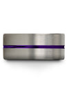 Matte Grey Purple Guy Wedding Band Ladies Tungsten Grey Wedding Ring Matching - Charming Jewelers