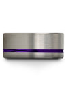 Mens Wedding Rings Tungsten Grey and Purple Tungsten Purple Line Bands Grey - Charming Jewelers
