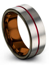 Simple Wedding Ring Lady Tungsten Grey Rings for Woman&#39;s 8mm Engagement Men&#39;s - Charming Jewelers
