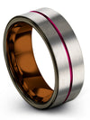 Lady Grey Gunmetal Wedding Band Tungsten Carbide Wedding Rings 8mm Birthday - Charming Jewelers